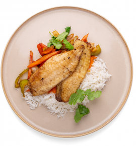 Grilled tilapia with roasted paprika sauce